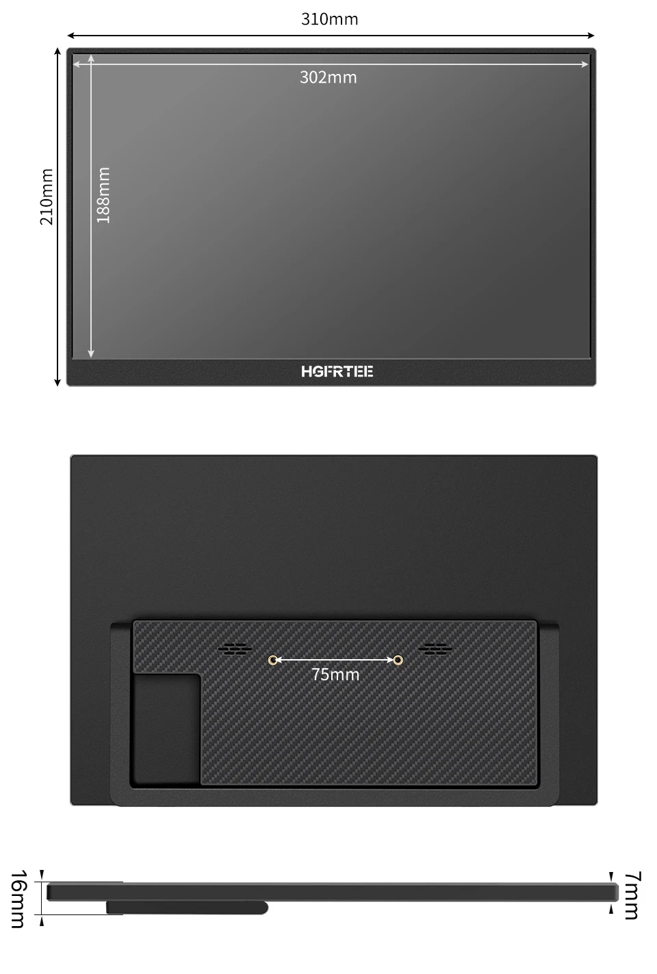 14.1 inch Portable Monitor 10-Point Touchscreen 100%sRGB 1200P IPS Second External Screen for Laptop Phone Mac Xbox Switch PS4/5