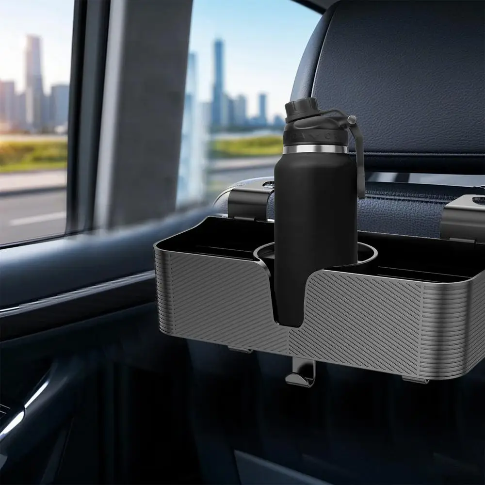 Car Backseat Headrest Organizer Backseat Food Drink Storage Rack Car Headrest Organizer With Cup Holder & Hook For Travel