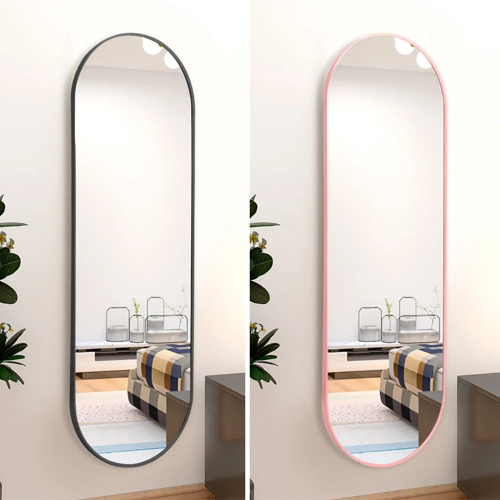 【Lifeideas】Modern Oval Metal Full Length Wall Mirror Gold/Black