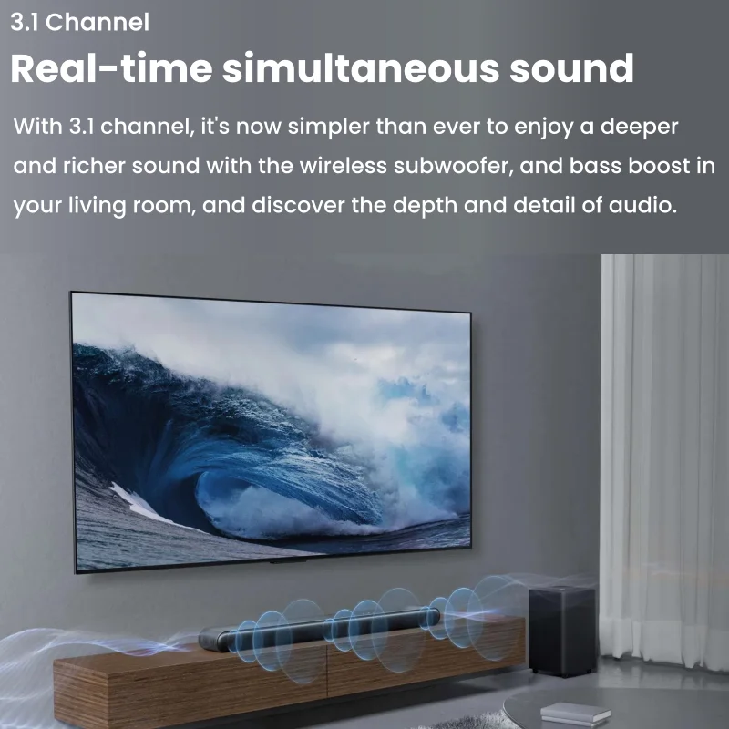TCL S643WK 3.1 Sound Bar & Wireless Subwoofer, Roku TV Ready, S643W