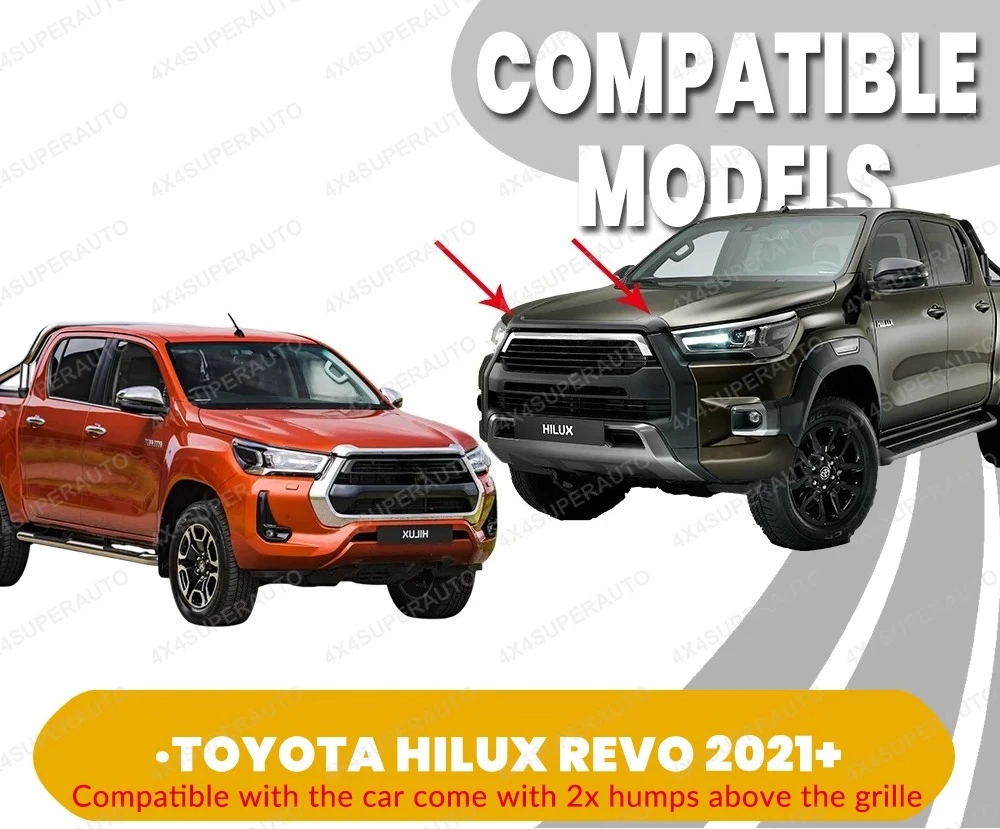 Dark Black Bonnet Deflector For TOYOTA HILUX 2021 2022 2023 2024 2025 Front Bug Shield Hood Deflector Double Cab No Drilling