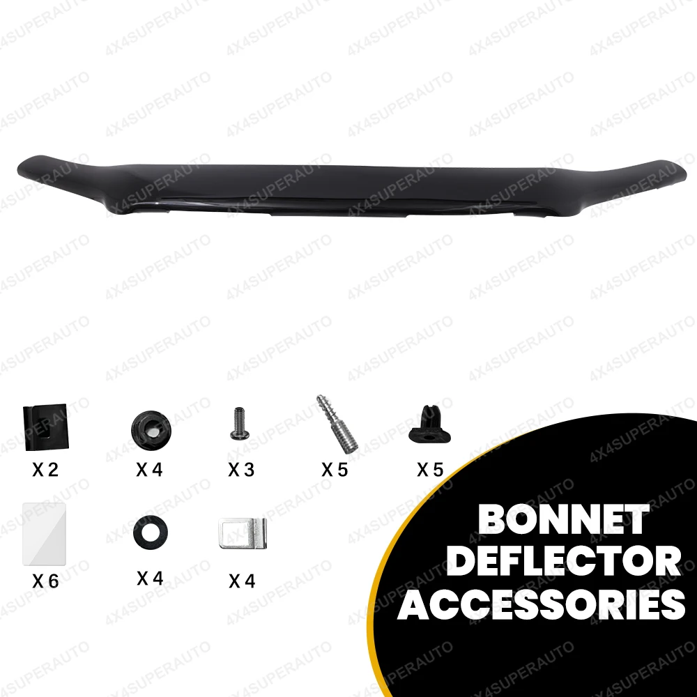 Dark Black Bonnet Deflector For TOYOTA HILUX 2021 2022 2023 2024 2025 Front Bug Shield Hood Deflector Double Cab No Drilling