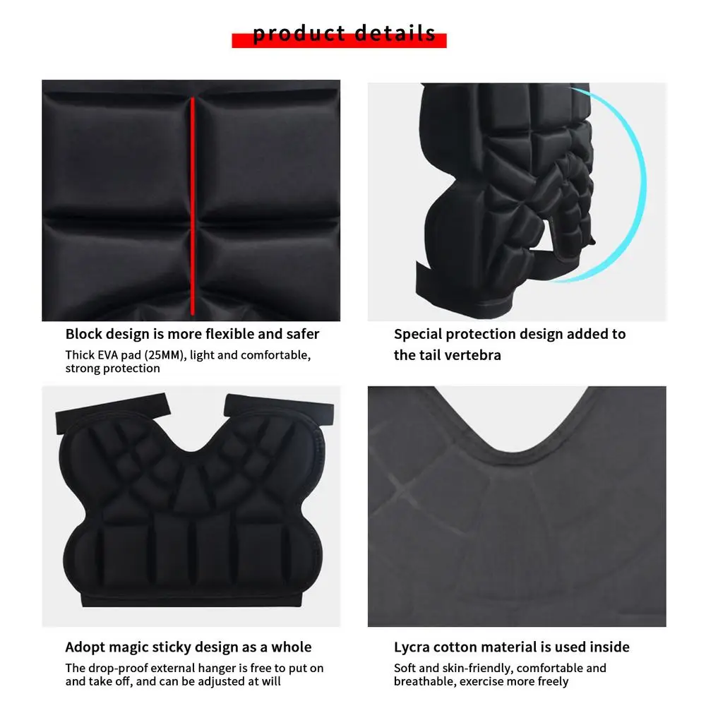 Kid Protective Hip Pad Sports Ski Skate Snowboard Protection Soft Padded Hip Shorts For Skiing Hip Pad