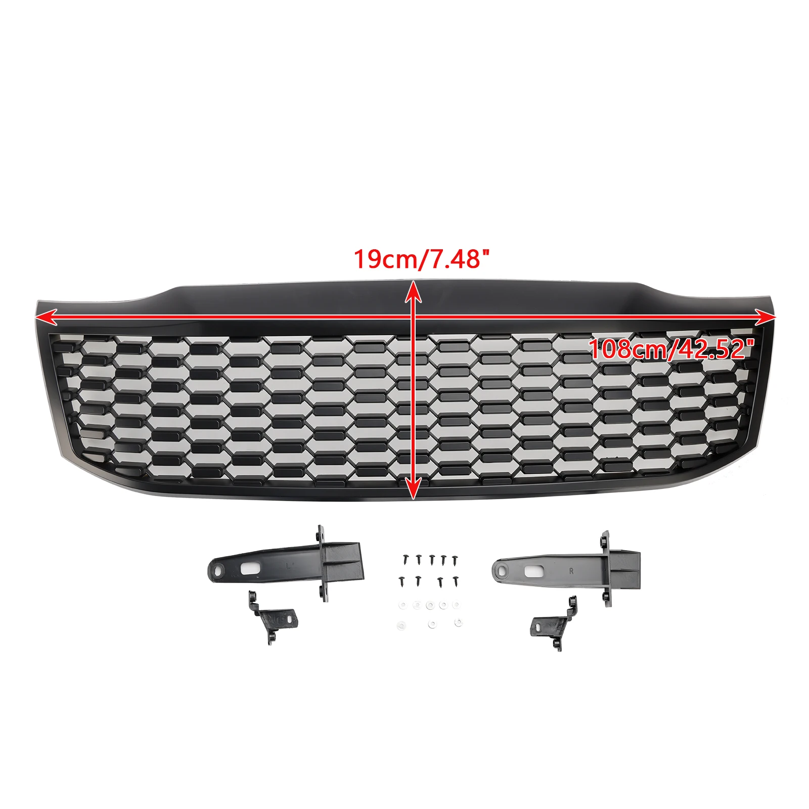 Artudatech Matt Black Front Bumper Grill Grille Fit for Toyota Hilux Vigo MK7 2012-2014