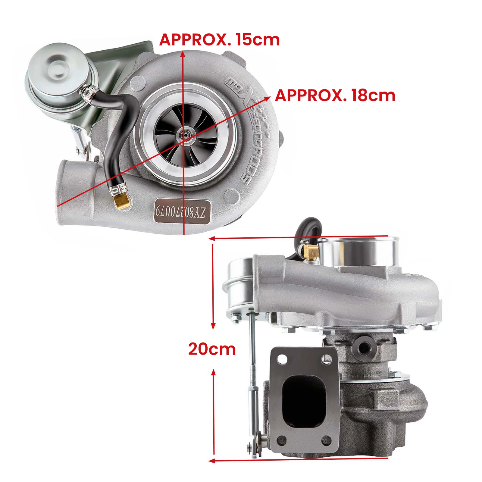 T25 Turbo GT2871 GT28 Universal T28 GT2860 Turbo Turbine A/R .64 Universal Turbo Charger for 1.5-2.0L Billet Turbocharger Turbine Up to 400HP