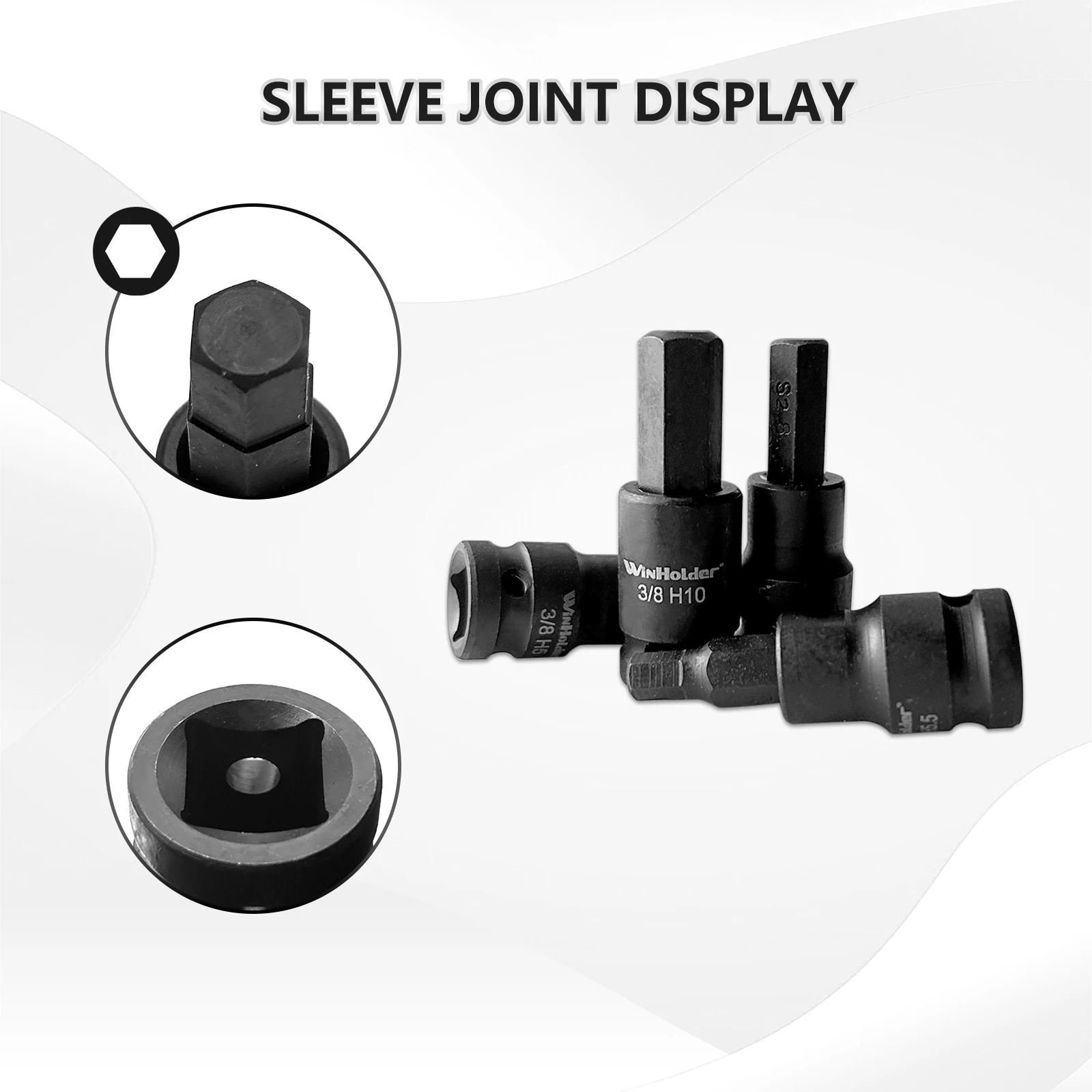 WinHolder 11PCS Impact HEX BIT Sockets Set 3/8" Drive Impact H2- H10 Allen Key Socket Set 55MM  CR-V Bit S2 Steel Socket Bit