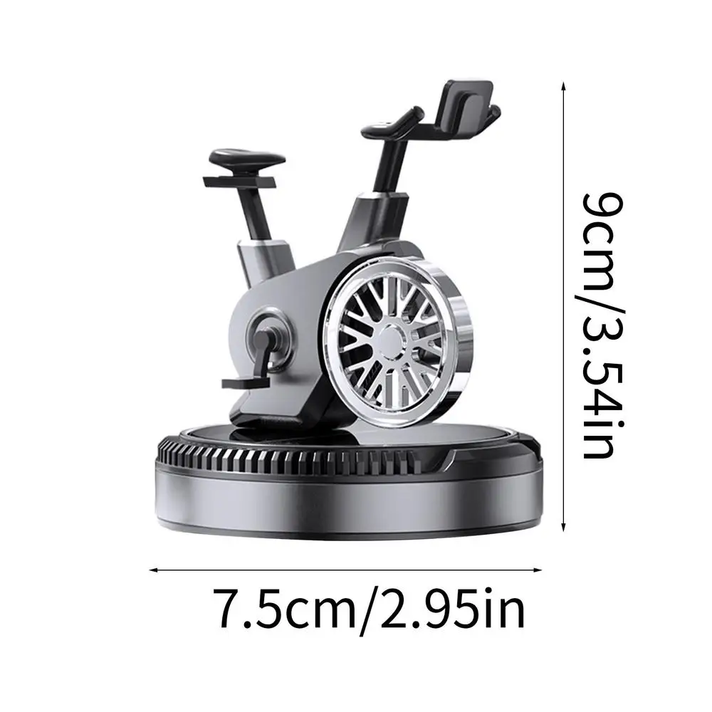 Car Air Freshener Solar Cycling Shape Motor Cycle Rotating Freshener Automotive Interior Ornament with Aromatherapy Tablet