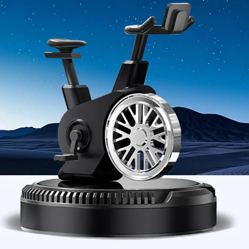 Car Air Freshener Solar Cycling Shape Motor Cycle Rotating Freshener Automotive Interior Ornament with Aromatherapy Tablet