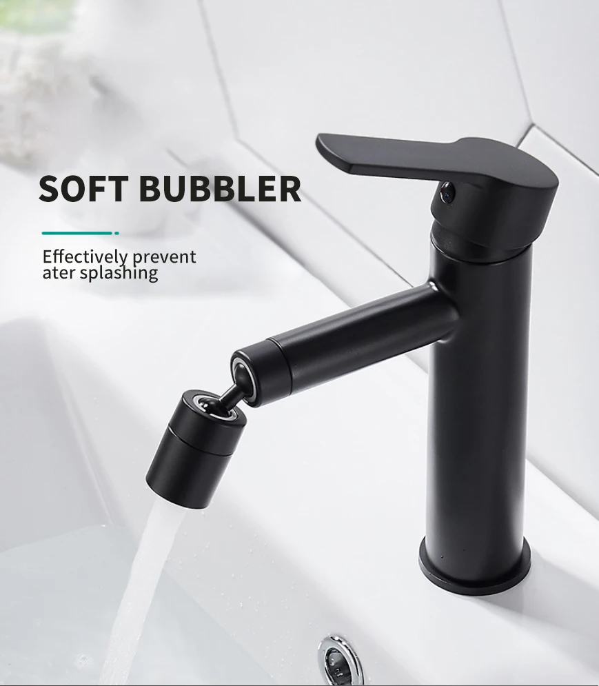 304 Stainless Steel 360 Rotate Basin Faucet Bathroom Kitchen Faucet Water Saving Tap Nozzle Cold and Hot Tap