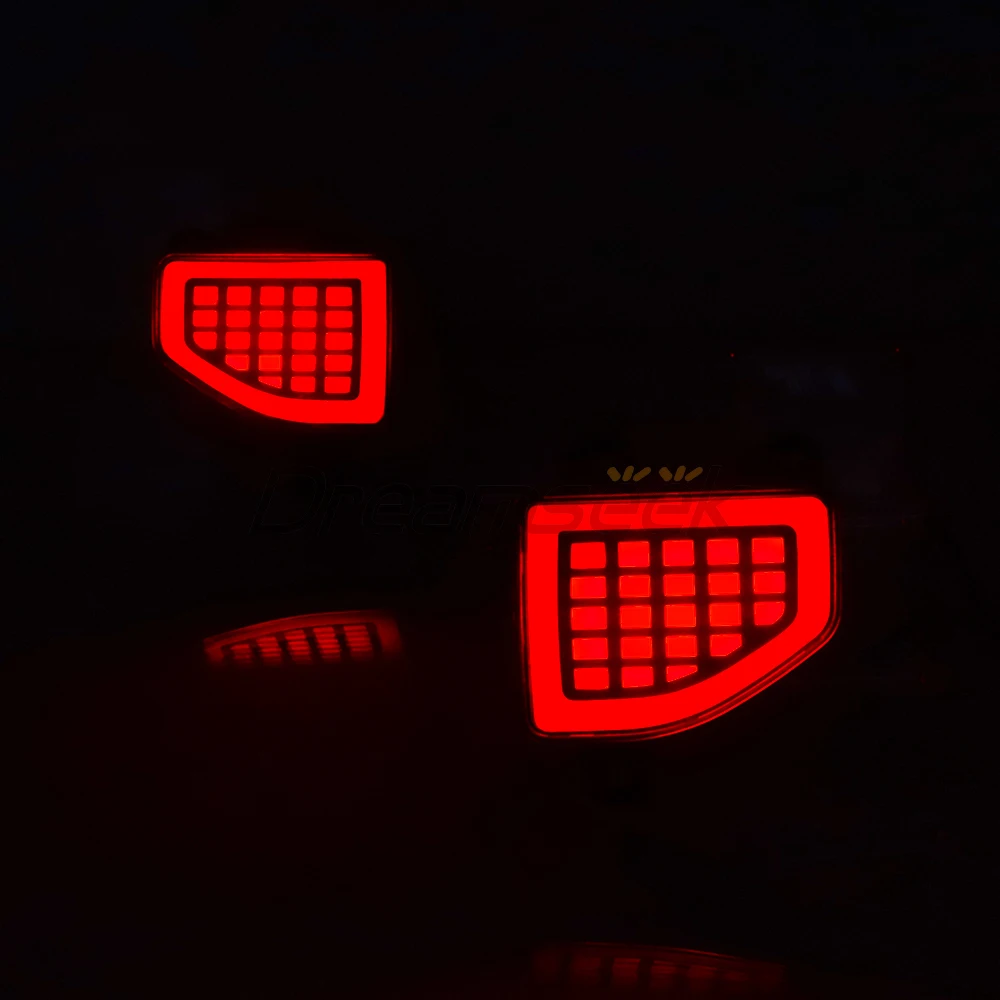 2x LED Rear Bumper Brake Tail Light for Jeep Wrangler JL 2018+ Reflector Lights w/ Dynamic Sequential Turn Signal Lamp Taillight