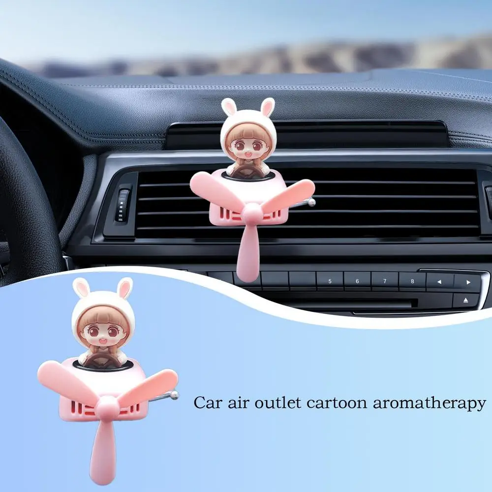 Rotating airplane pilot bear car air fresheners accessories vent clips perfume fragrance diffuser With 6 Scents Tablets