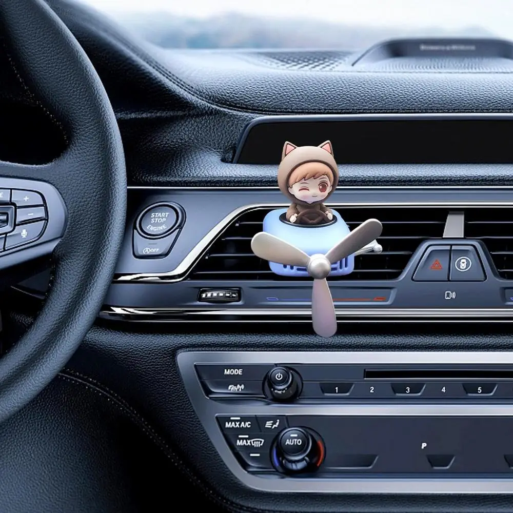 Rotating airplane pilot bear car air fresheners accessories vent clips perfume fragrance diffuser With 6 Scents Tablets
