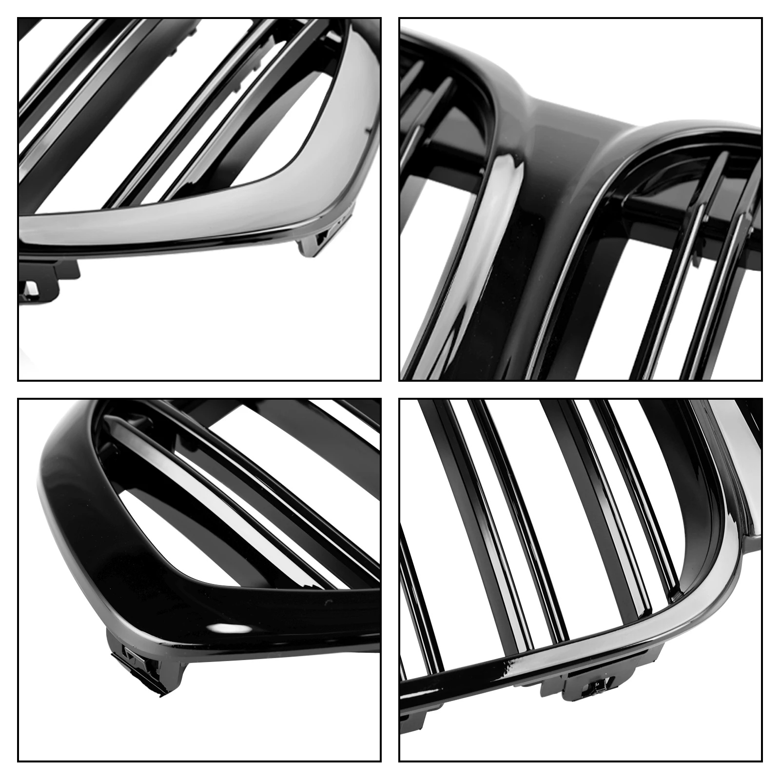 Artudatech Gloss Black Front Kidney Grille Grill Fit for BMW X1 F48 F49 2019-2021 Dual Slat