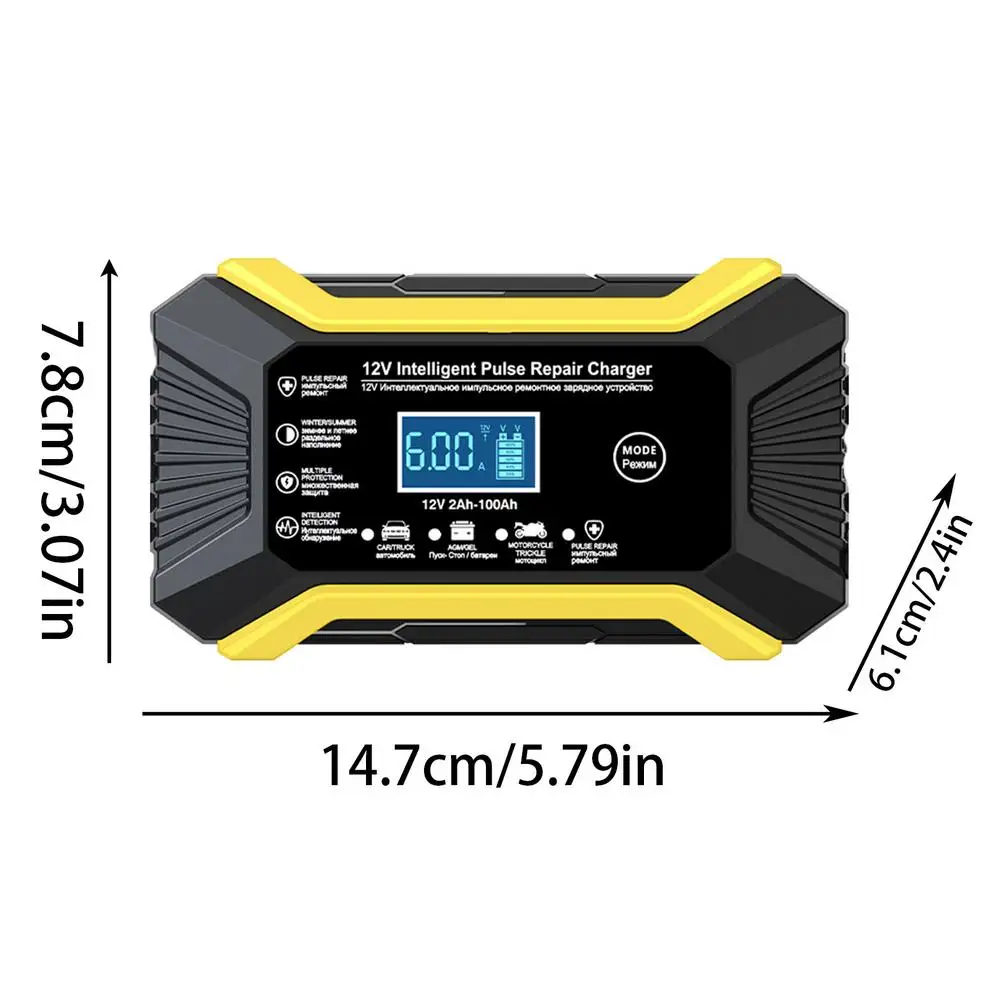 Automotive Charger 12V Car Battery Charger Pulse Repair Digital LCD Display Smart Fast Charge For Car Motorcycle