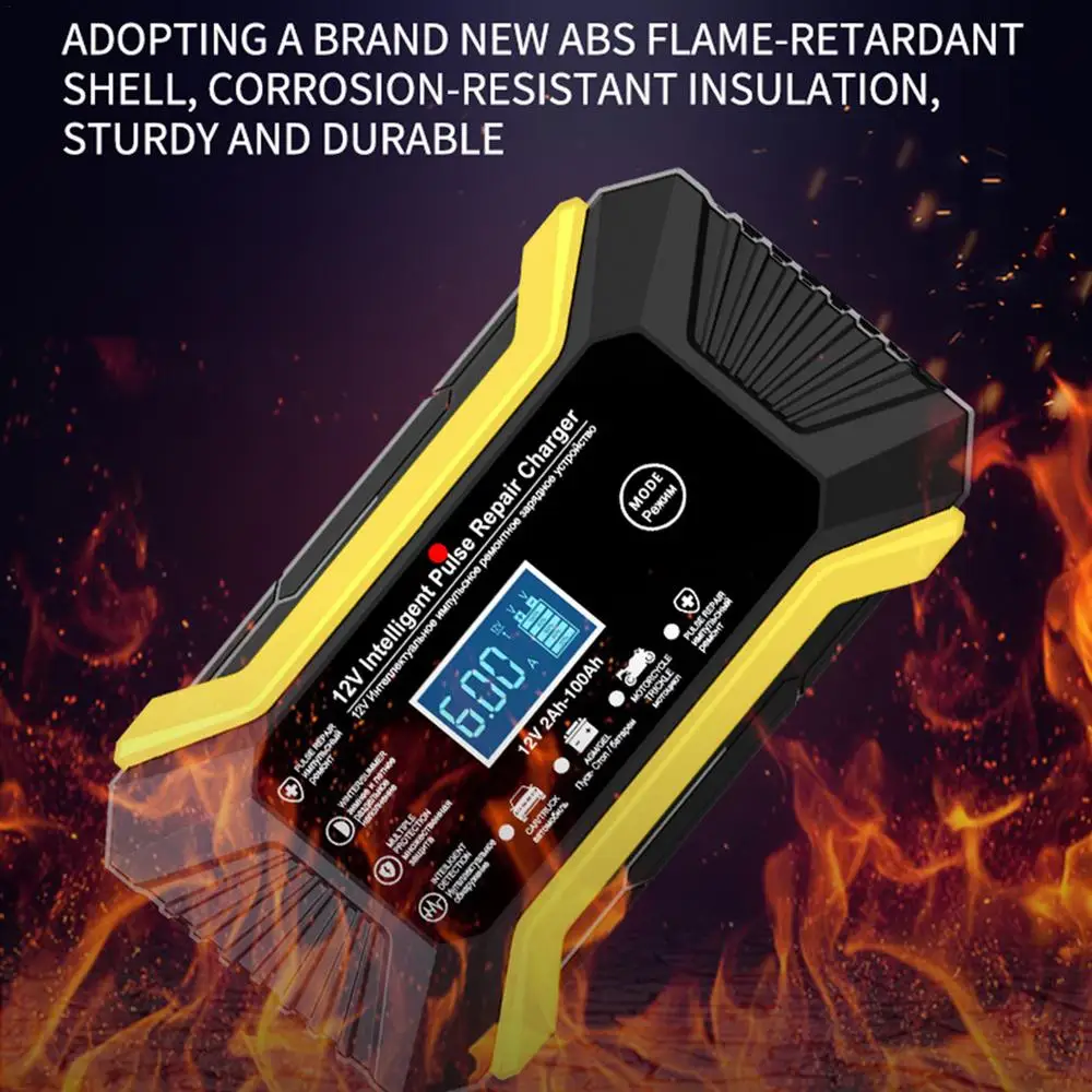 Automotive Charger 12V Car Battery Charger Pulse Repair Digital LCD Display Smart Fast Charge For Car Motorcycle