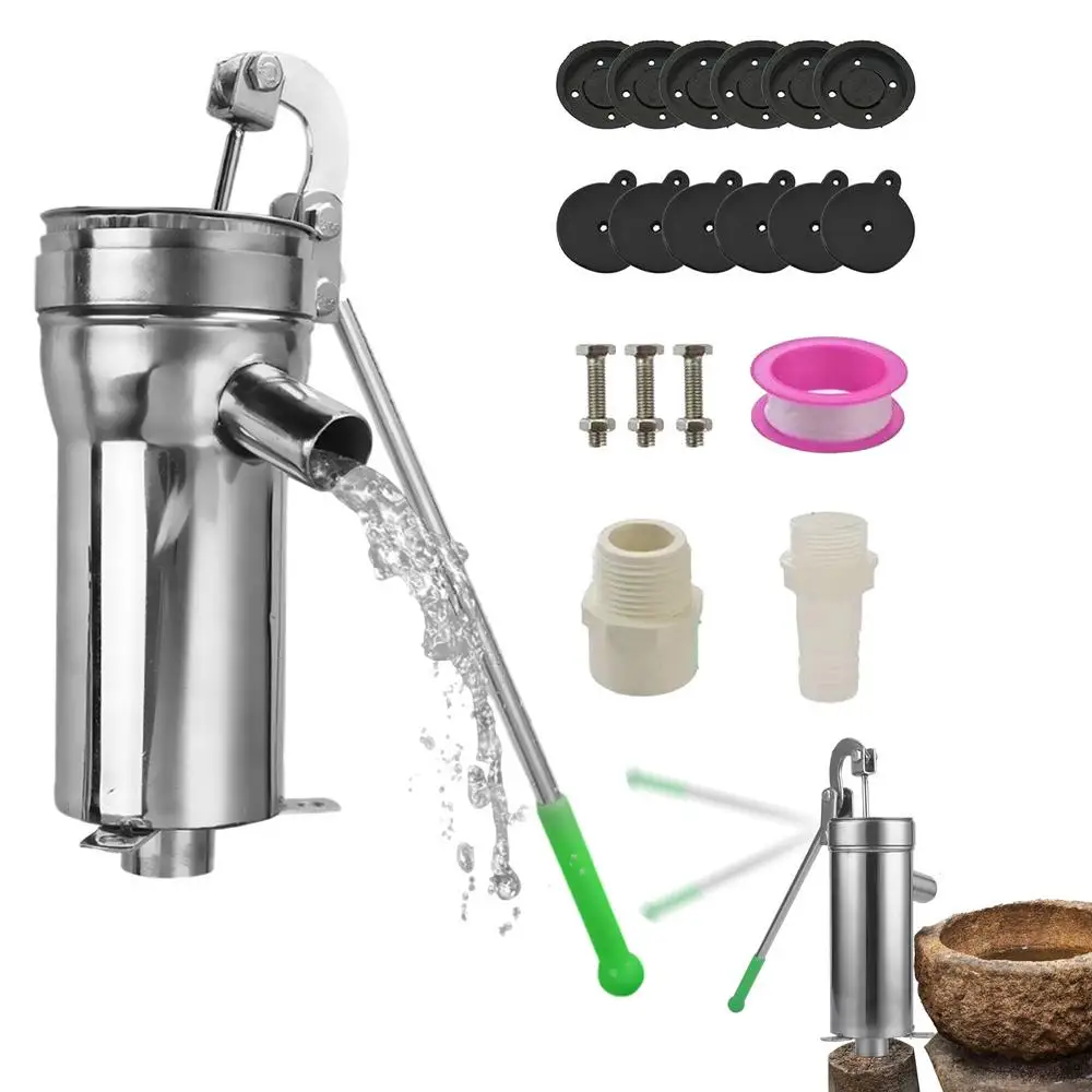 Stainless Steel household Manual Water Pump Durable Domestic Oil Pump Well Hand Shake Suction Pump manual water pressure devices