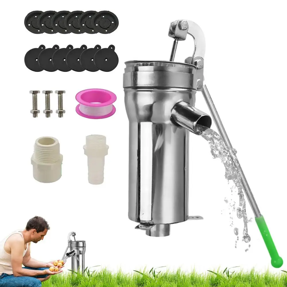 Stainless Steel household Manual Water Pump Durable Domestic Oil Pump Well Hand Shake Suction Pump manual water pressure devices