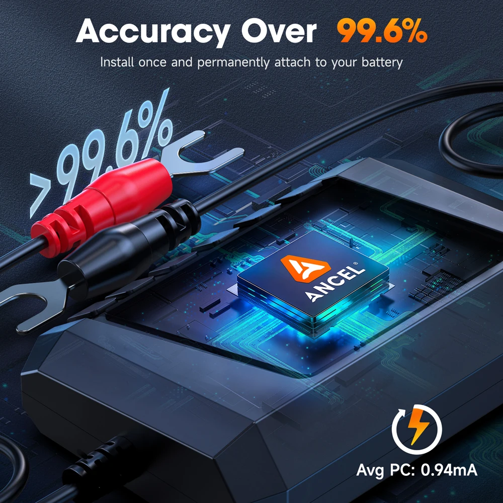 New ANCEL BM300 Pro Bluetooth 6V/12V/24V Battery Monitor Tester Analyzer Circuit Cranking/Charging Test for Car Motorcycle