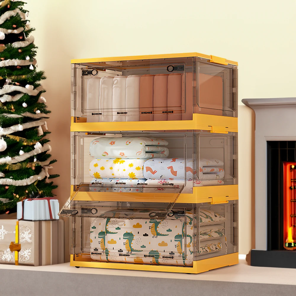 【Lifeideas】3pc Foldable Transparent Storage Box Home Wardrobe Clothes Organizer Large Capacity Plastic