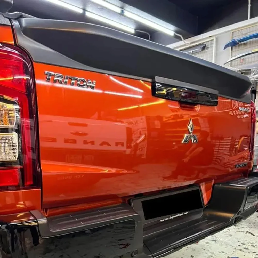 Rear Spoiler Cover For Mitsubishi L200 Triton 2019-2023 MR ABS Tail Gate Rail Guard Truck Cover Protector Car Styling Accessorie