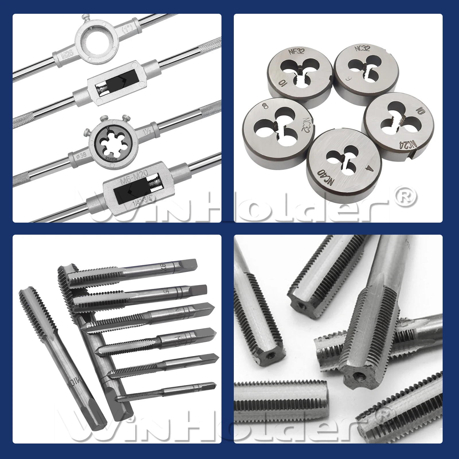 Professional Tap and Die Set 110Pcs Metric Size M2 to M18 Bearing Steel Threading Wrench Repair Tools Kit with Black Case