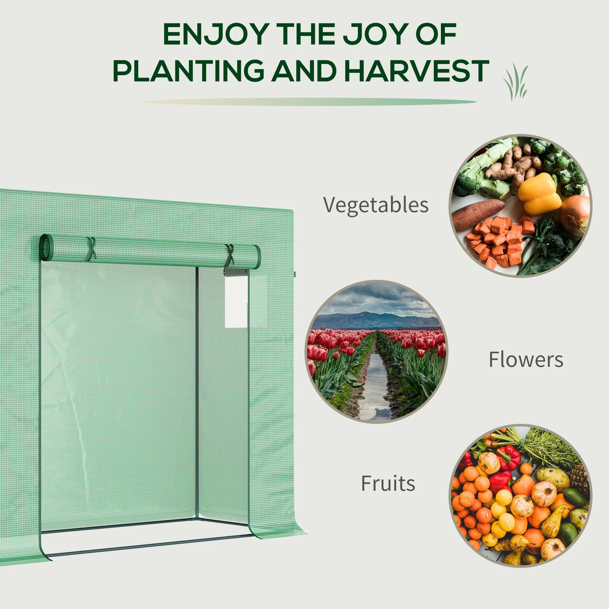 200X76X168Cm Walk-In Garden Greenhouse Tomato Plant House Durable Frame