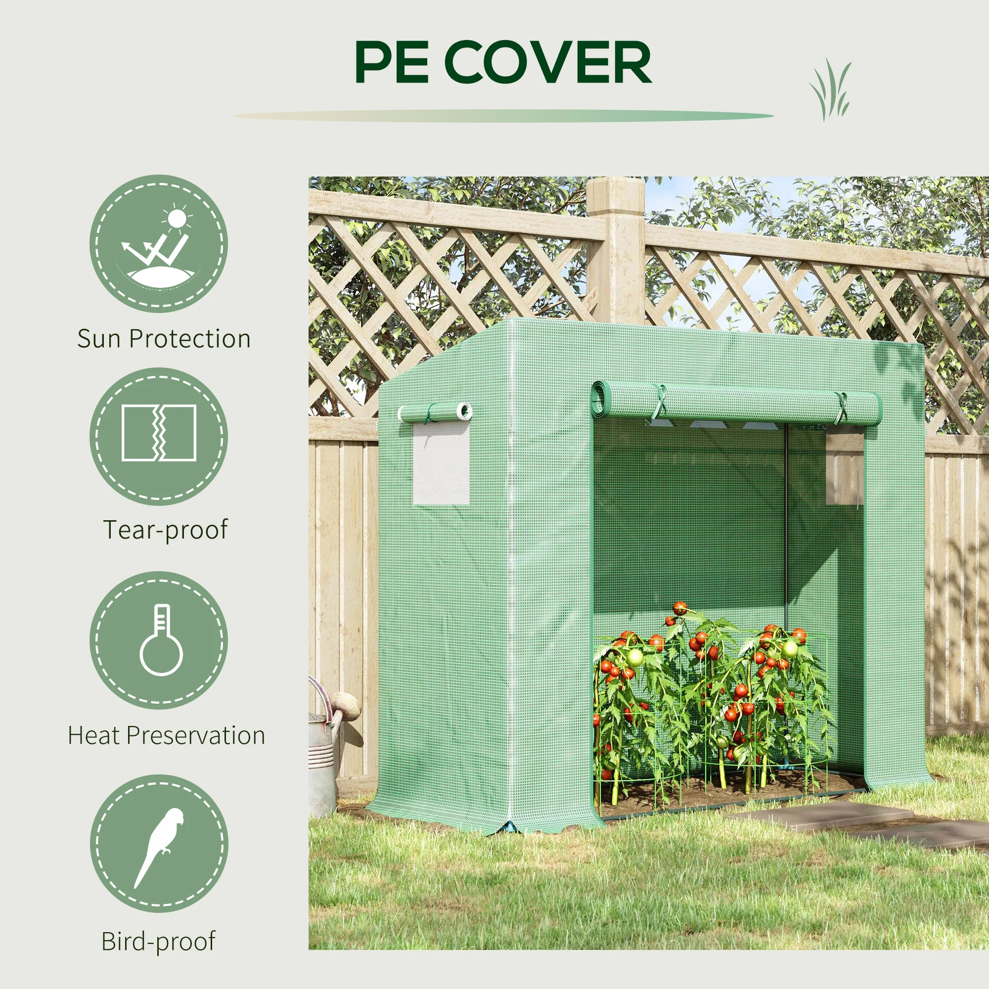 200X76X168Cm Walk-In Garden Greenhouse Tomato Plant House Durable Frame