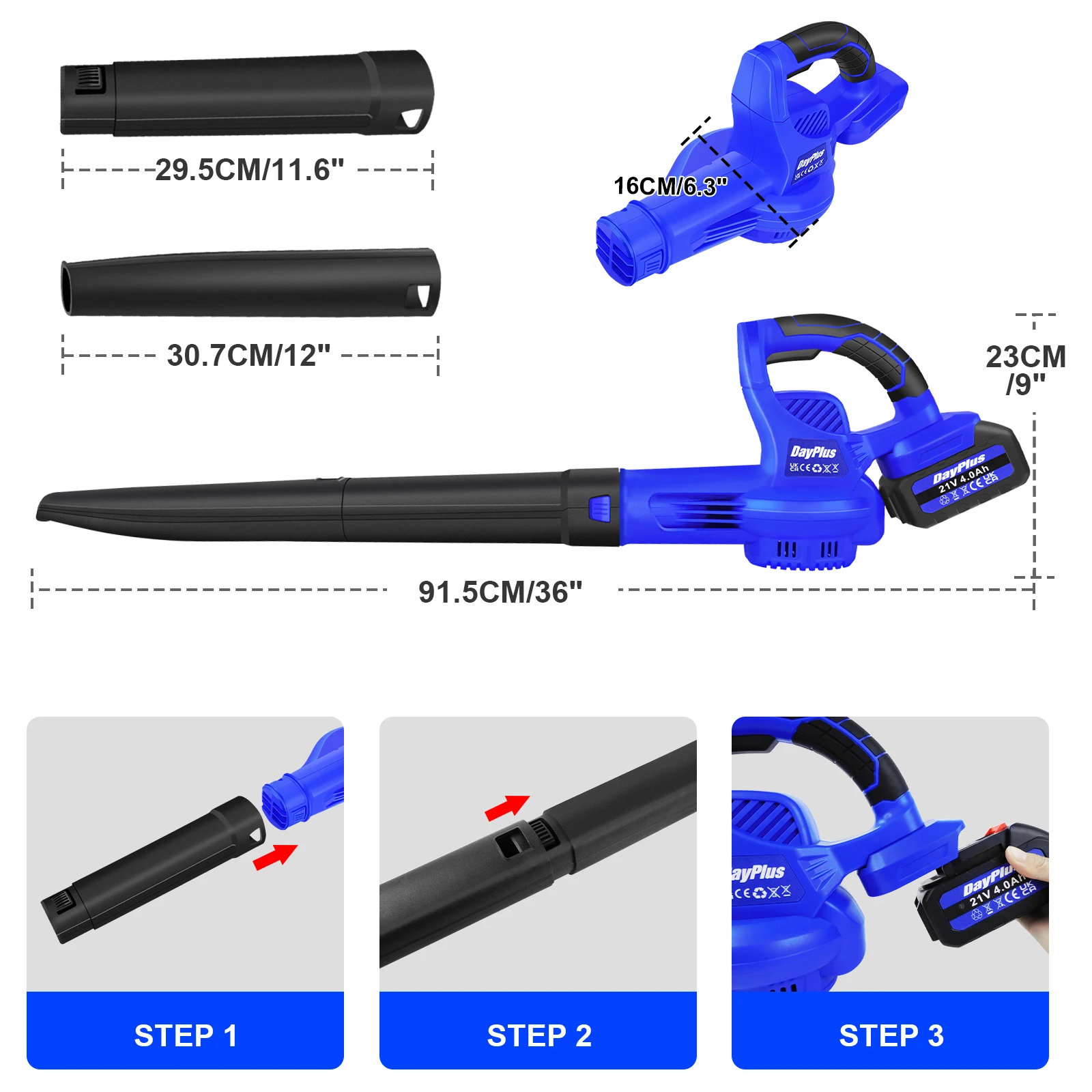 Cordless Leaf Blower 21V with 4.0Ah Battery and Charger,220CFM 110MPH Electric Air Blower for Cleaning Garden Lawn Care