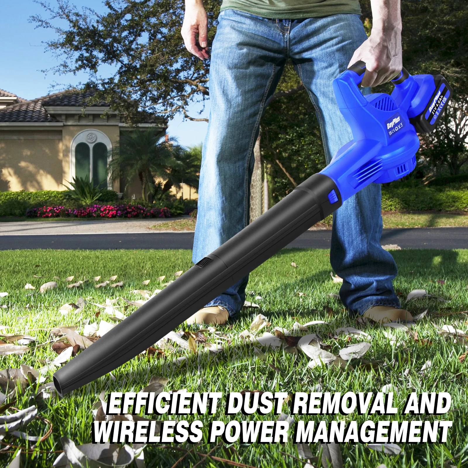 Cordless Leaf Blower 21V with 4.0Ah Battery and Charger,220CFM 110MPH Electric Air Blower for Cleaning Garden Lawn Care