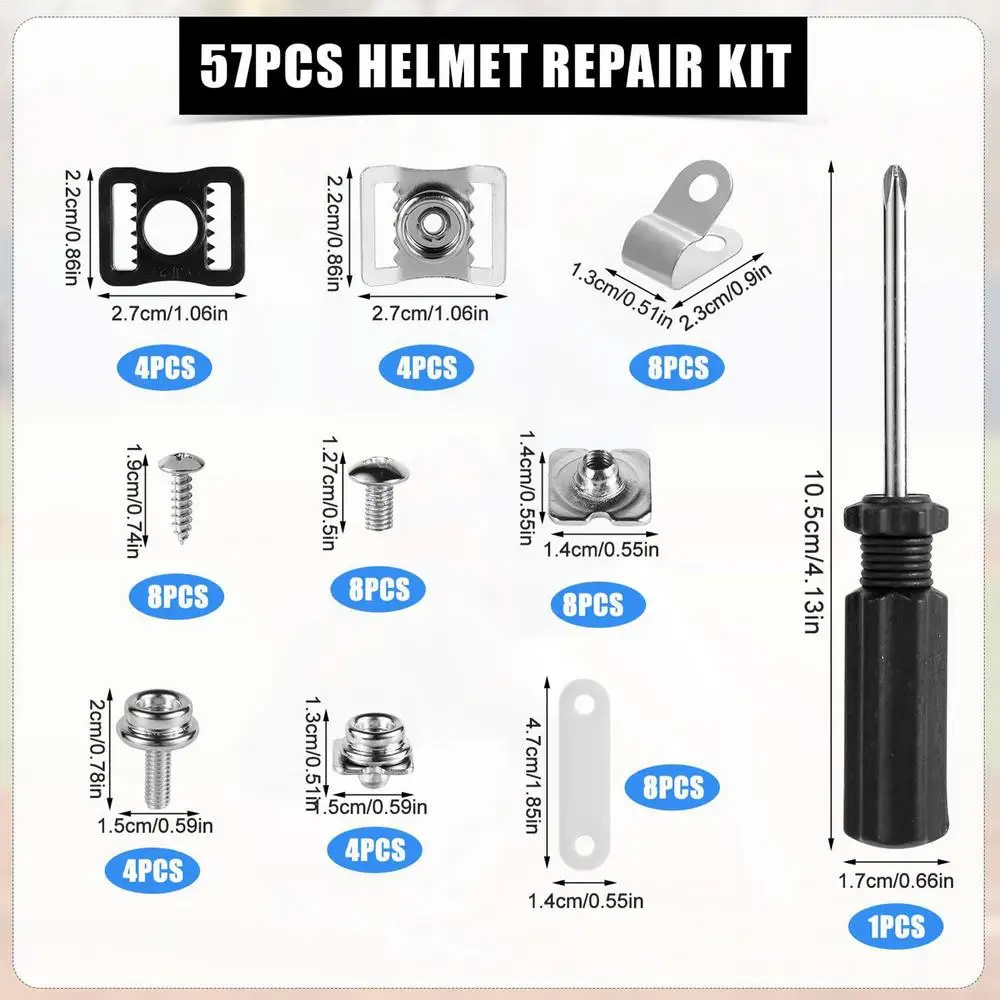 Screws Washers Nuts Hockey Helmet Repair Kit 657 Pcs for Baseball Softball Multipurpose Hockey Hard Hat Hardware Kit