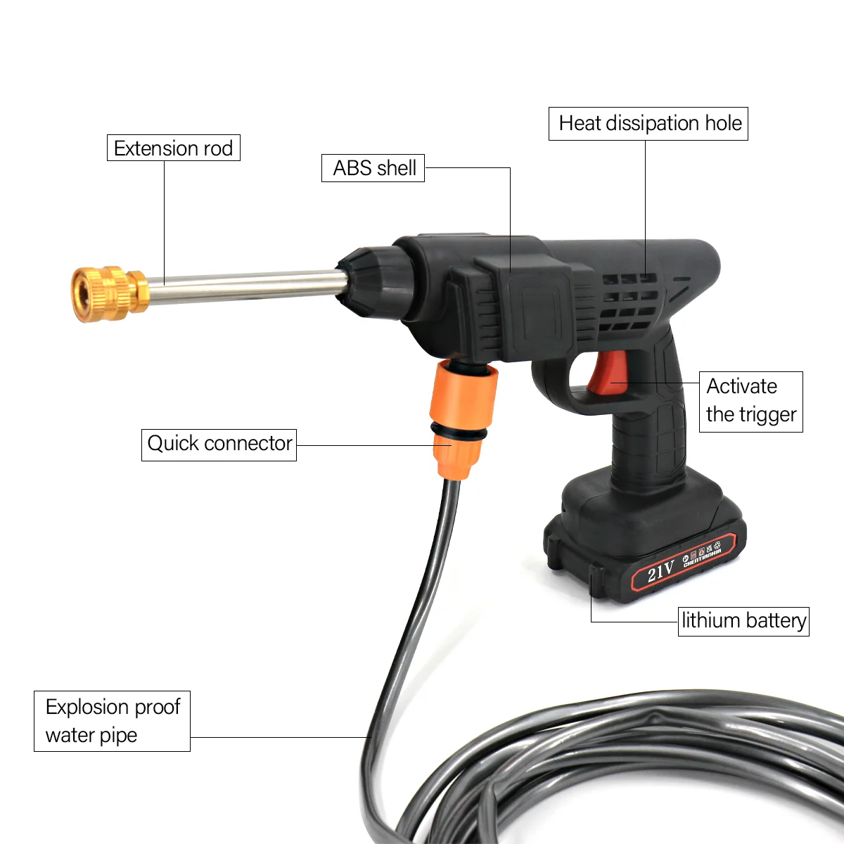 For Makita Battery Cordless Car High Pressure Washer Jet Water Wash Cleaner Gun