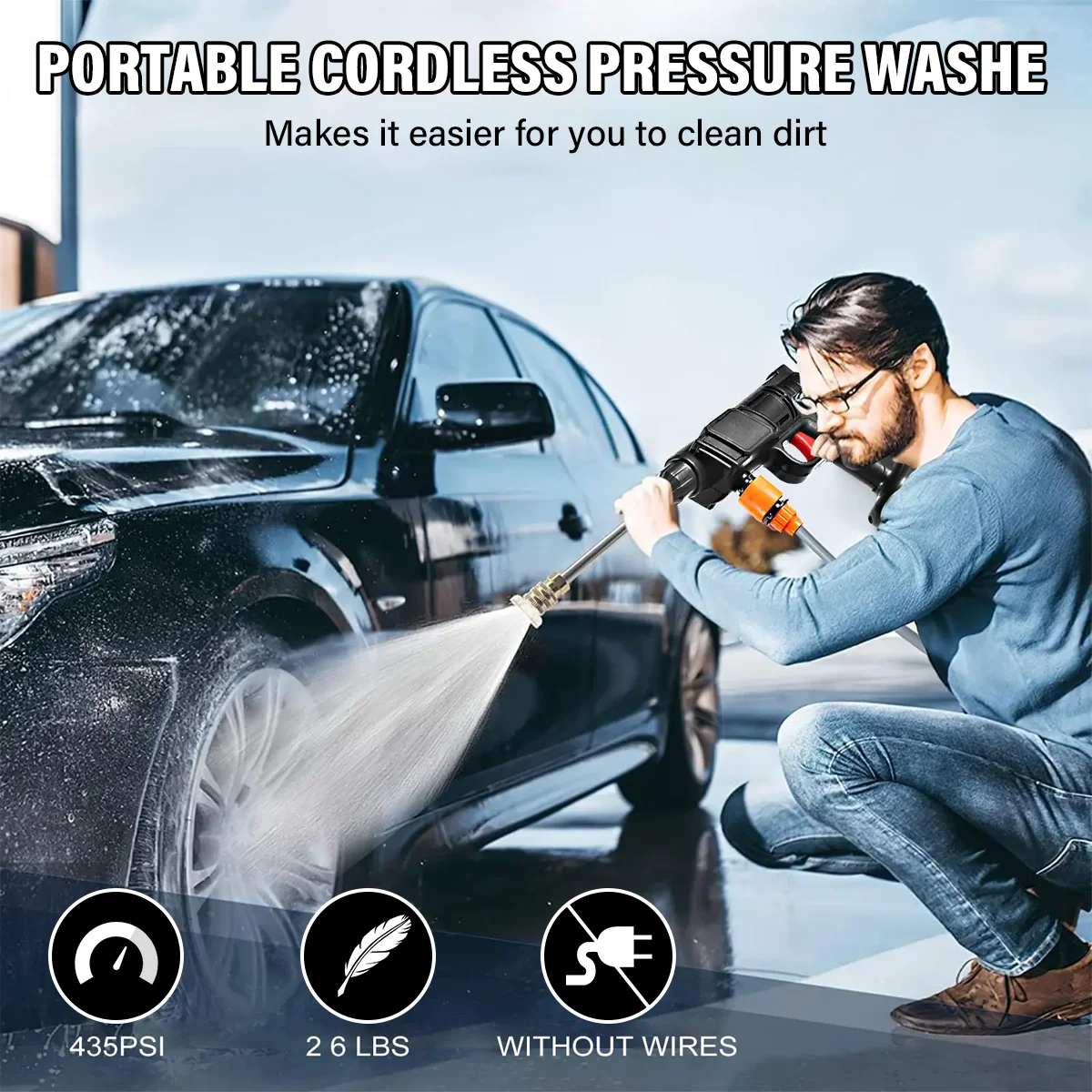 For Makita Battery Cordless Car High Pressure Washer Jet Water Wash Cleaner Gun