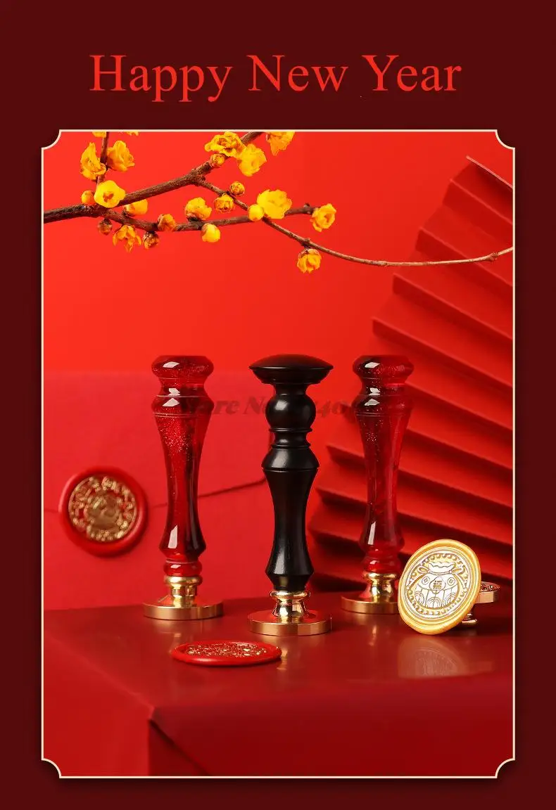 2023 Lunar New Year Stamp Sealing Seal Wax Fu Chun Chinese Traditional Elements Scrapbooking For Envelope Wedding Party