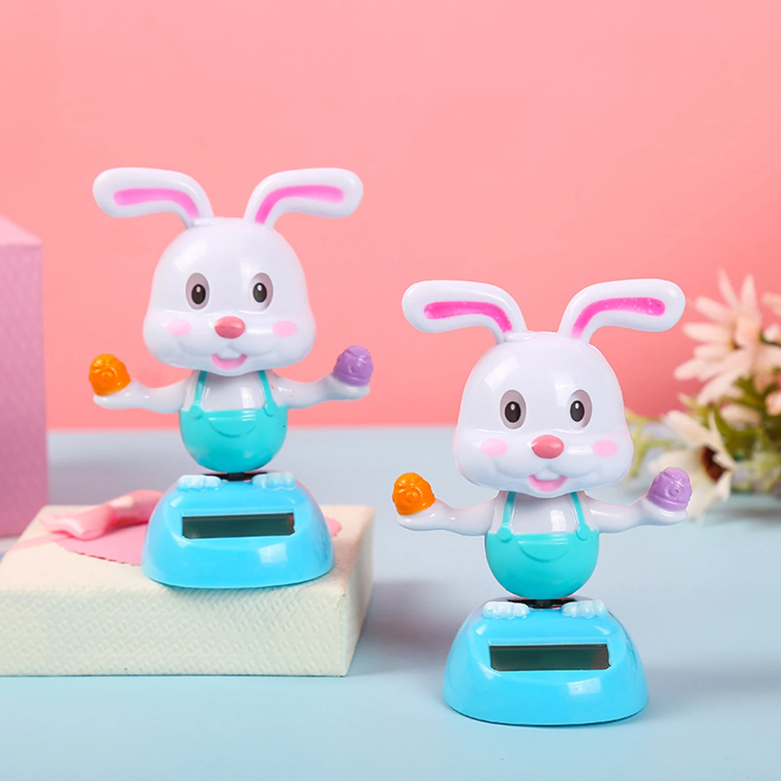 Solar Dancing Figures Car Toy Cute Rabbit Solar Powered Dancing Toys Bobblehead Dashboard Car Interior Accessories Gift For