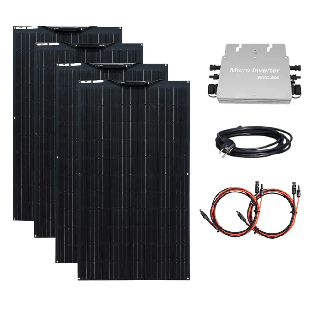 XINPUGUANG Balcony Solar Panel Complete Kit 400W 200W Power Photovoltaic Solar Panels + 600W / 300W Inverter 230V System Module