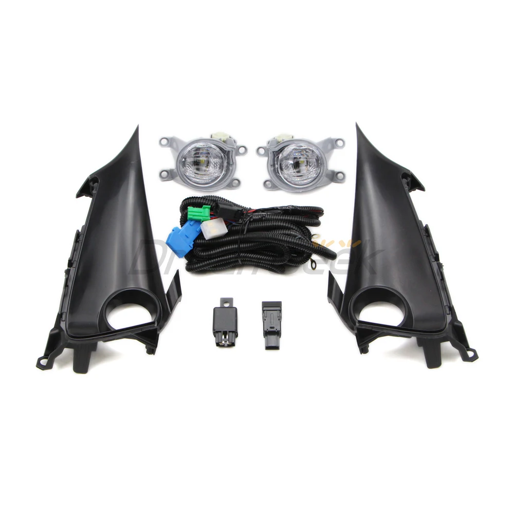LH+RH Side LED Fog Light Kit For Toyota Corolla Hatchback 2019-2022 Front Bumper Lamp Bezel With Relay Switch Harness Wire Cover