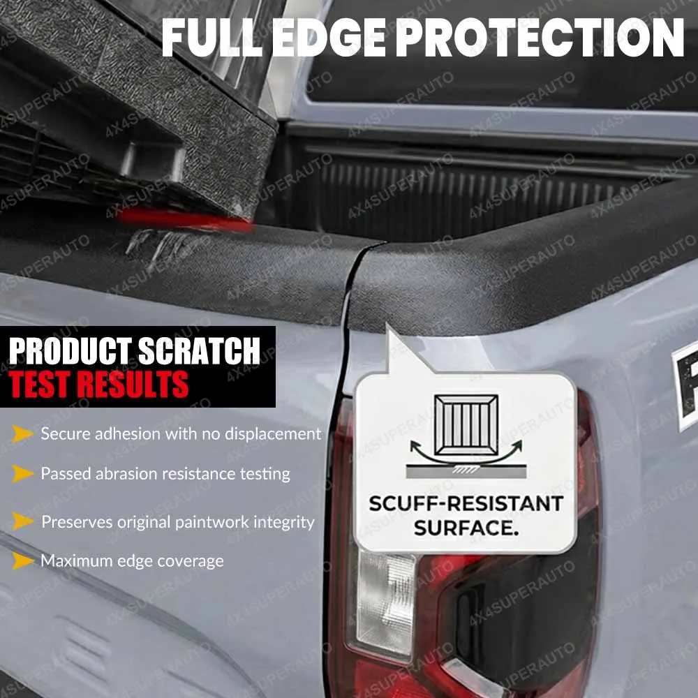 Tailgate Cover for Ford Ranger T6 T7 T8 2012-2021 Wildtrak Raptor Tailgate Protector Guard Cap ABS Matte Black 3/4PCS