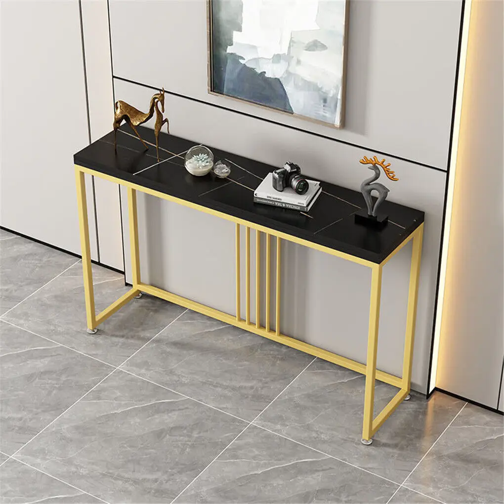 LUVODI 47" Console Table for Entryway,Minimalist Sofa Side Table with Metal Stand,Living Room Furniture