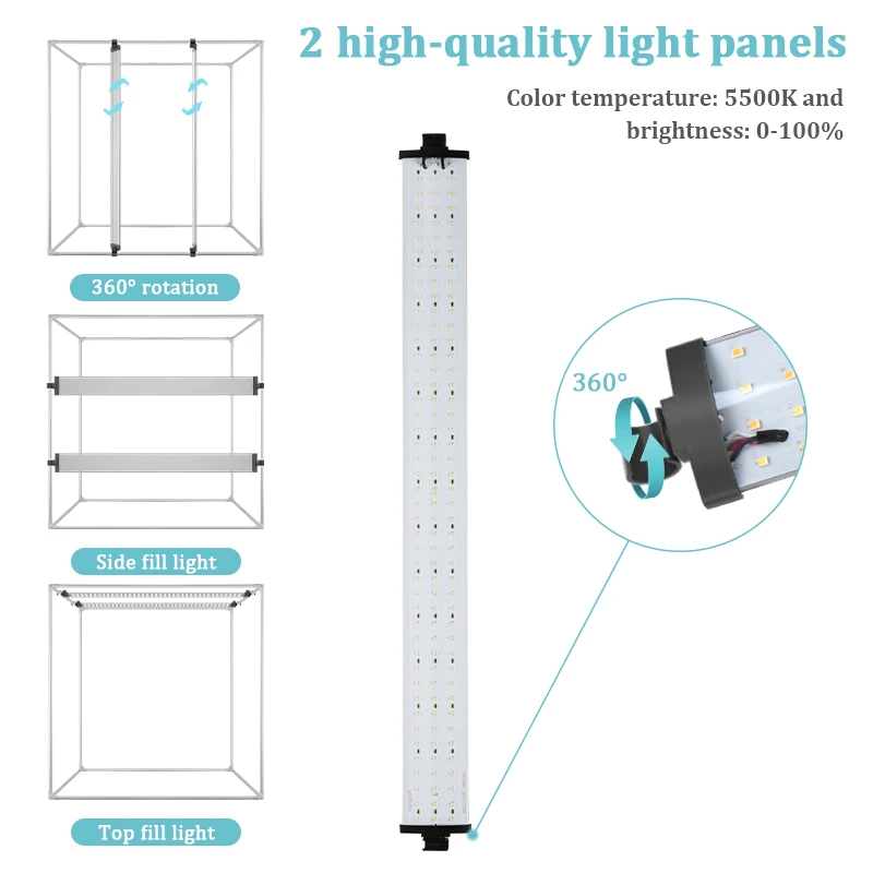 80cm Photo Studio Light Box,Folding Photography Light Tent Box With 2pcs Led Light And 4 Color Backgrounds For Products Jewelry