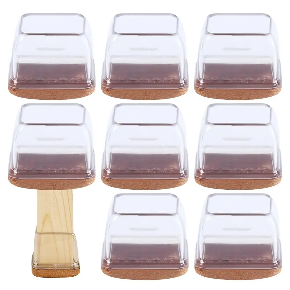 8Pcs Chair Leg Floor Protectors for Hardwood Floors Silicone Chair Caps Covers Furniture Pads Sliders Wrapped Felt Bottom