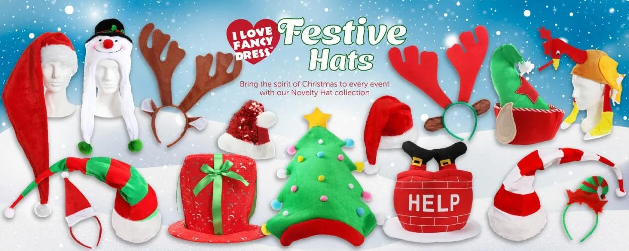 Striped Elf Hat Novelty Christmas Fancy Dress Accessory - Tall Red & Green Striped Elf Hat With Wire to Pose It as You Like