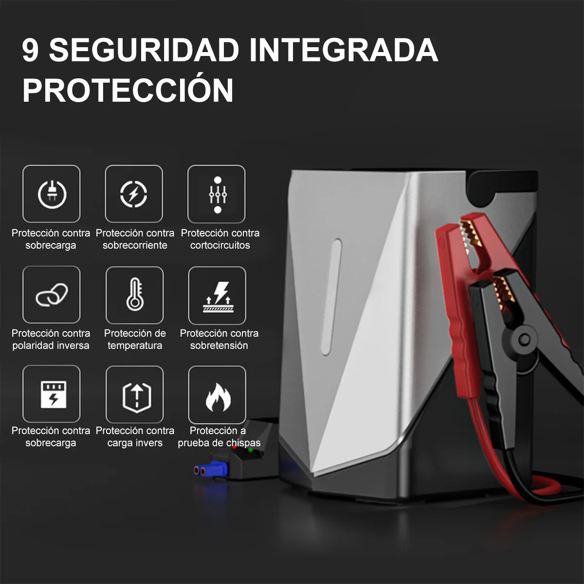 Car Jump Starter 6000A Peak 26800mAh Auto Supercharger Battery Charger Jumper Box with Fast Charger Smart Jumper with LED Screen