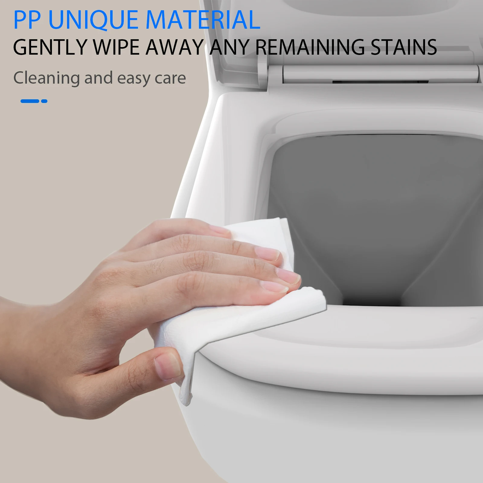 Toilet Seat Square Shape Soft Close with Quick Release Hinges, Anti-Bacterial WC Seat with Sturdy Polypropylene, Easy to Clean