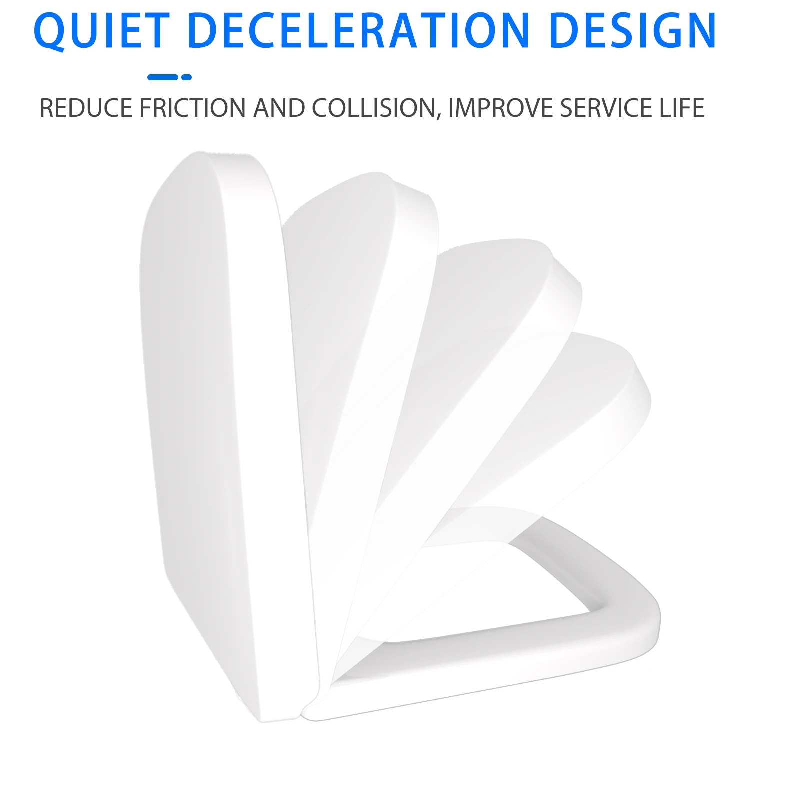 Toilet Seat Square Shape Soft Close with Quick Release Hinges, Anti-Bacterial WC Seat with Sturdy Polypropylene, Easy to Clean