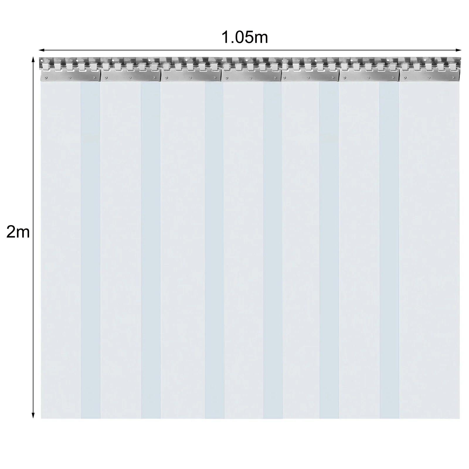 7x PVC Strip Curtain Vinyl Door Strips 18x200cm Vinyl Door Curtain 7 Strips for Porch Balcony