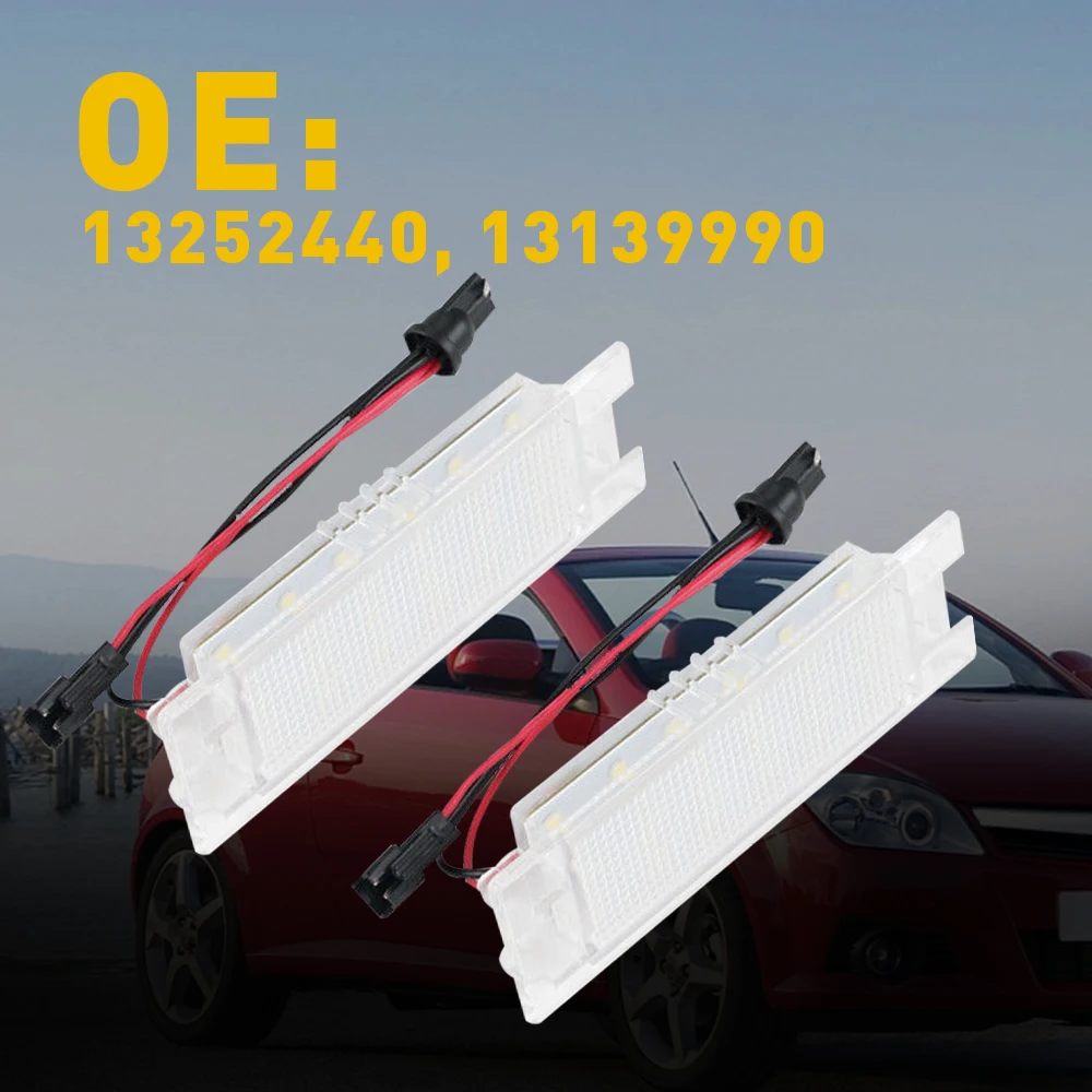 2Pcs For Vauxhall Opel Astra H Corsa C D Zafira B Adam Meriva B CANBUS LED License Number Plate Light 18 LEDs Waterproof Car