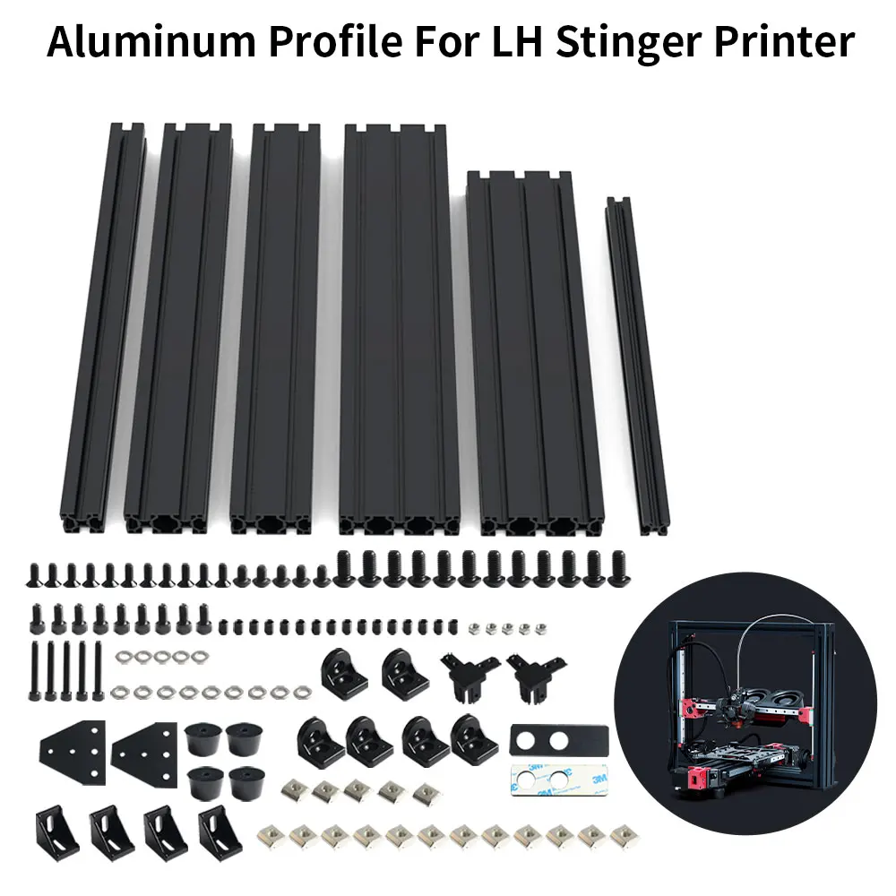 FYSETC LH Stinger Black Aluminum Profile High Quality Aluminum Extrusion Profile Frame Kit For LH Stinger 3D Printer