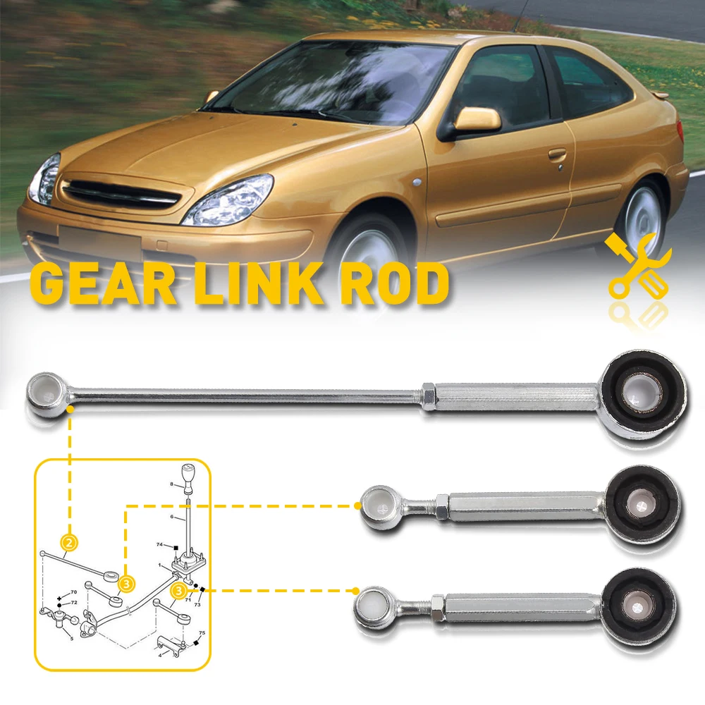 Gear Link Linkage Rods Kit 245281 For Citroen Berlingo Xsara Peugeot 306 Partner Transmission Gear Selector Lever Linkage Rod