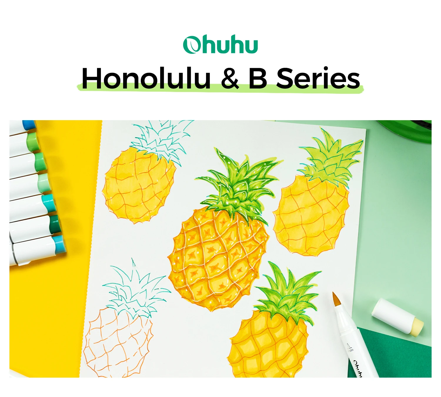 Ohuhu Honolulu 168 Colors Marker Pen Set Alcohol Art Markers Refillable Dual Tips Sketching Drawing Manga School Art Supplies