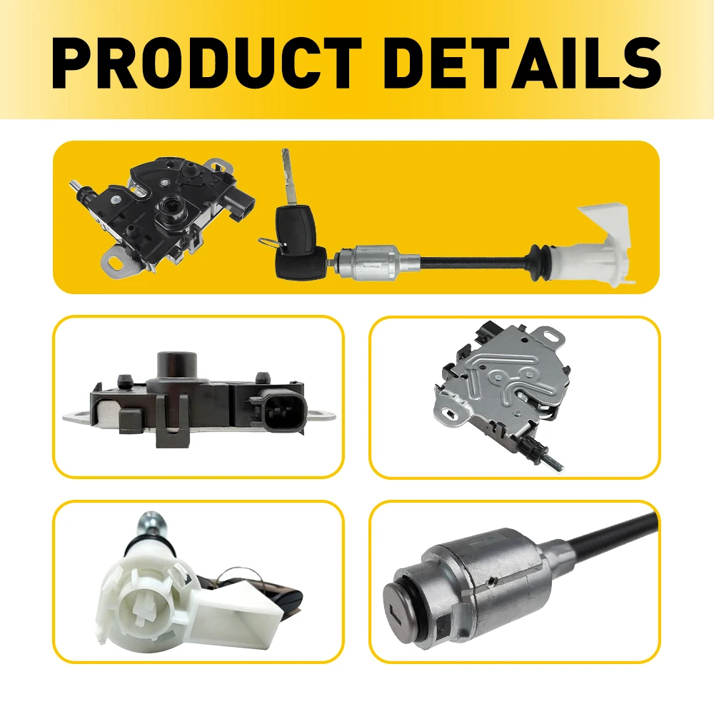 1SET Long Type Rod Bonnet Hood Release Lock Latch Repair Kit For Ford Focus MK2Saloon Hatchback Estate C MAX MK1 MPV with 2Keys